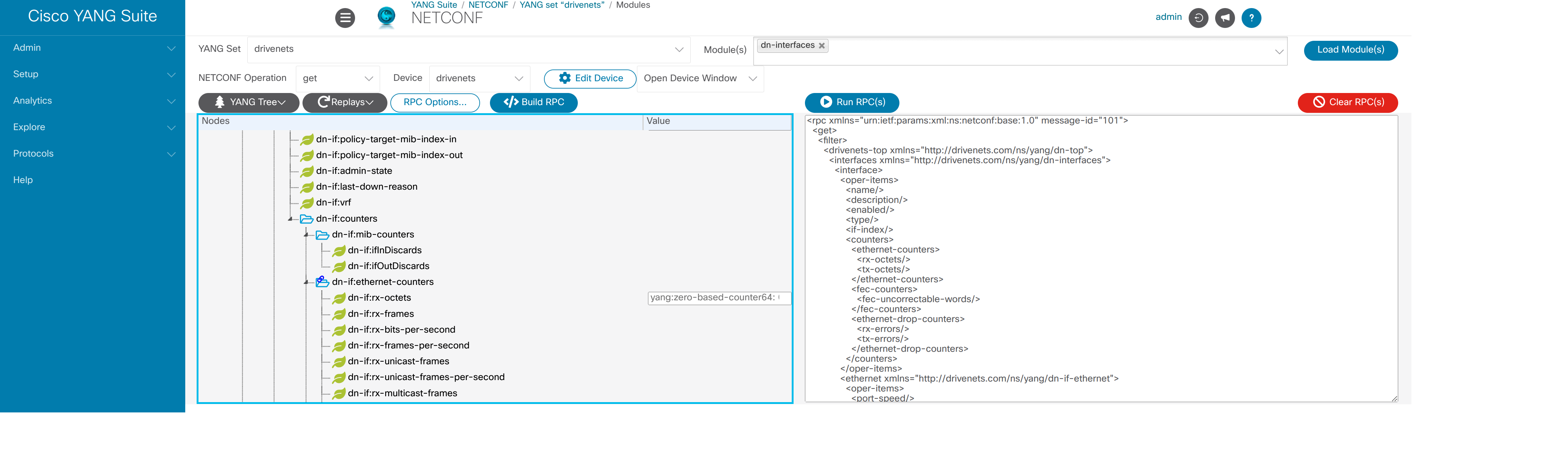 netconf getyang interfaces